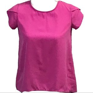 Soprano short petal sleeve blouse pink size Large